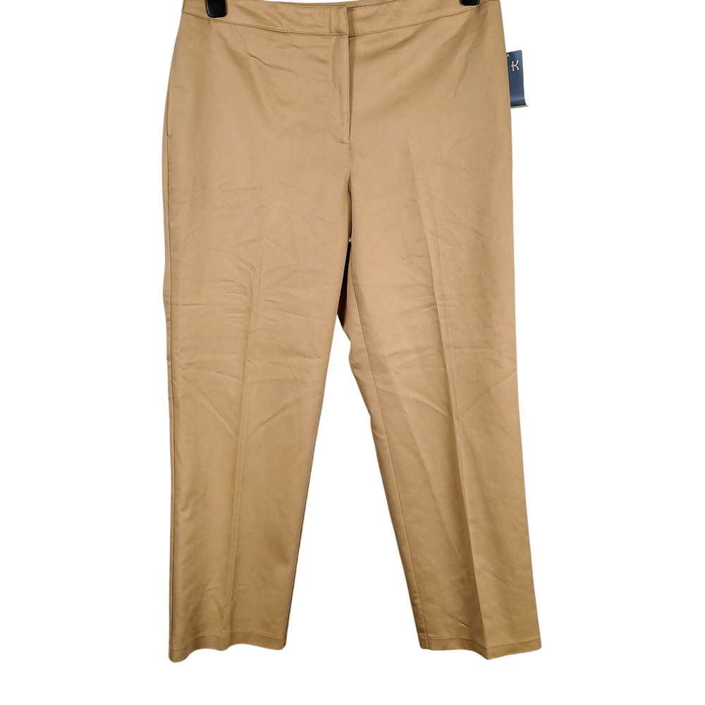 NWT Koret Womens SZ 14 Monte Carlo Khaki Cotton Blend Pants Officecore Classic